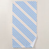 Fünf Streifen in Blau und Beige Strandtuch (Vorderseite)