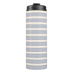 Fünf Streifen in Blau und Beige Thermosbecher