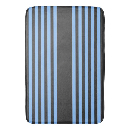Fünf Streifen in Blau und Kohle Badematte (Vorderseite Vertikal)
