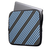 Fünf Streifen in Blau und Kohle Laptopschutzhülle (Vorderseite Links)