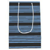 Fünf Streifen in Blau und Kohle Mittlere Geschenktüte (Rückseite)