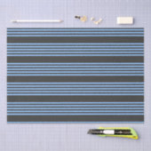 Fünf Streifen in Blau und Kohle Seidenpapier (Handwerk)