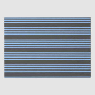 Fünf Streifen in Blau und Kohle Seidenpapier