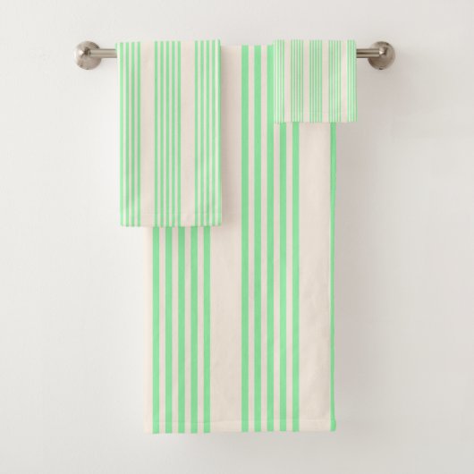 Fünf Streifen in grün und beige Badhandtuch Set (Insitu)