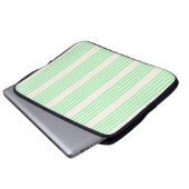 Fünf Streifen in grün und beige Laptopschutzhülle (Vorne Knopf)