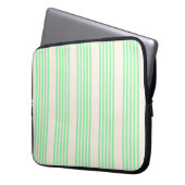 Fünf Streifen in grün und beige Laptopschutzhülle (Vorderseite Links)