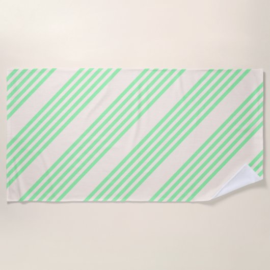 Fünf Streifen in grün und beige Strandtuch (Vorderseite)