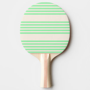 Fünf Streifen in grün und beige Tischtennis Schläger