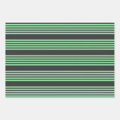 Fünf Streifen in grün und kohle Geschenkpapier Set (Vorderseite)