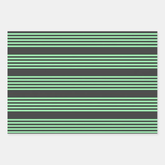 Fünf Streifen in grün und kohle Geschenkpapier Set (Vorderseite)