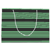 Fünf Streifen in grün und kohle Große Geschenktüte (Rückseite)