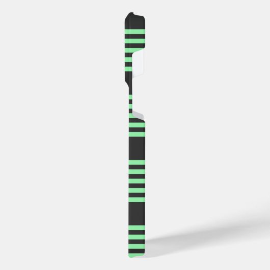 Fünf Streifen in grün und kohle iPhone Hülle (Linke Seite)