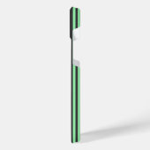 Fünf Streifen in grün und kohle iPhone Hülle (Linke Seite)