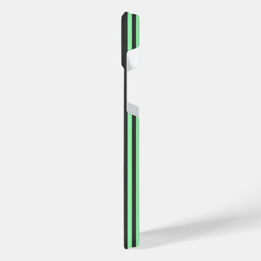 Fünf Streifen in grün und kohle iPhone Hülle (Linke Seite)