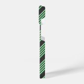 Fünf Streifen in grün und kohle iPhone Hülle (Linke Seite)