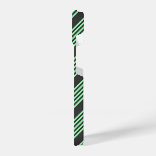 Fünf Streifen in grün und kohle iPhone Hülle (Linke Seite)