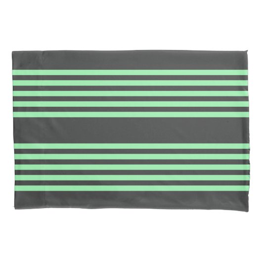 Fünf Streifen in grün und kohle Kissenbezug (Vorderseite)