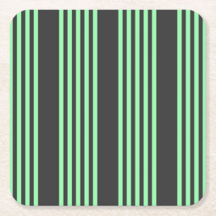 Fünf Streifen in grün und kohle Rechteckiger Pappuntersetzer
