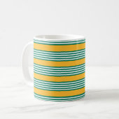 Fünf Streifen in grün und weiß, gelb Kaffeetasse (Vorderseite Links)