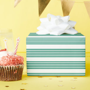 Fünf Streifen in grün und weiß Geschenkpapier