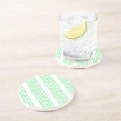 Fünf Streifen in grün und weiß Getränkeuntersetzer (Seite)