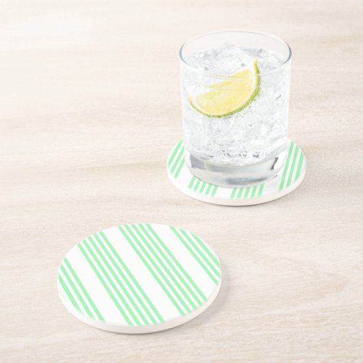 Fünf Streifen in grün und weiß Getränkeuntersetzer (Seite)