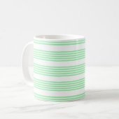 Fünf Streifen in grün und weiß Kaffeetasse (Vorderseite Links)