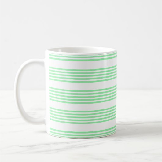 Fünf Streifen in grün und weiß Kaffeetasse (Links)
