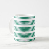 Fünf Streifen in grün und weiß Kaffeetasse (Vorderseite Links)