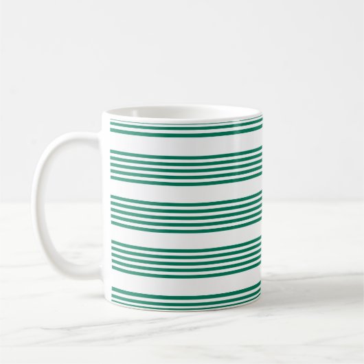 Fünf Streifen in grün und weiß Kaffeetasse (Links)