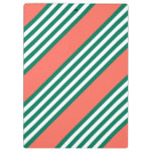 Fünf Streifen in grün und weiß mit Korallen Klemmbrett (Rückseite)