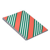 Fünf Streifen in grün und weiß mit Korallen Notizblock (Rechte Seite)