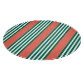 Fünf Streifen in grün und weiß mit Korallen Schneidebrett (Ecke)