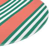 Fünf Streifen in grün und weiß mit Korallen Schneidebrett (Ecke)
