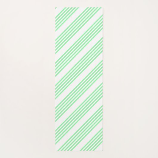 Fünf Streifen in grün und weiß Yogamatte (Rückseite)