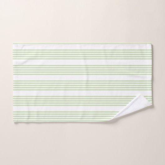 Fünf Streifen in hellgrün und weiß Badhandtuch Set (Handtuch)