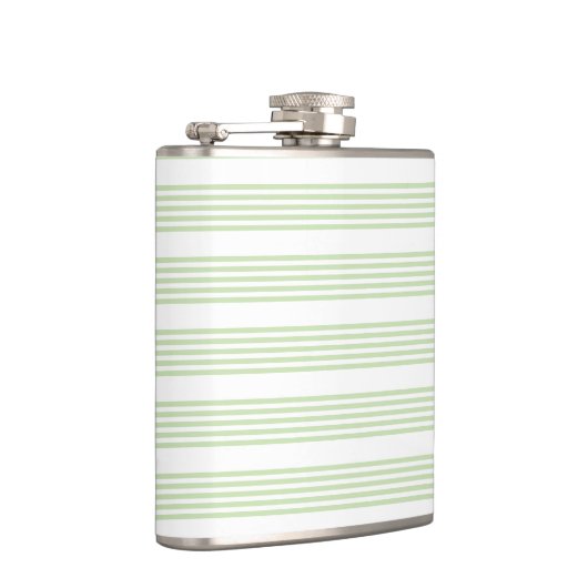 Fünf Streifen in hellgrün und weiß Flachmann (Rechts)