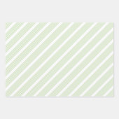 Fünf Streifen in hellgrün und weiß Geschenkpapier Set (Vorderseite 2)