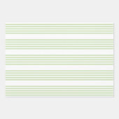 Fünf Streifen in hellgrün und weiß Geschenkpapier Set (Vorderseite)