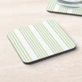 Fünf Streifen in hellgrün und weiß Getränkeuntersetzer (Linke Seite)