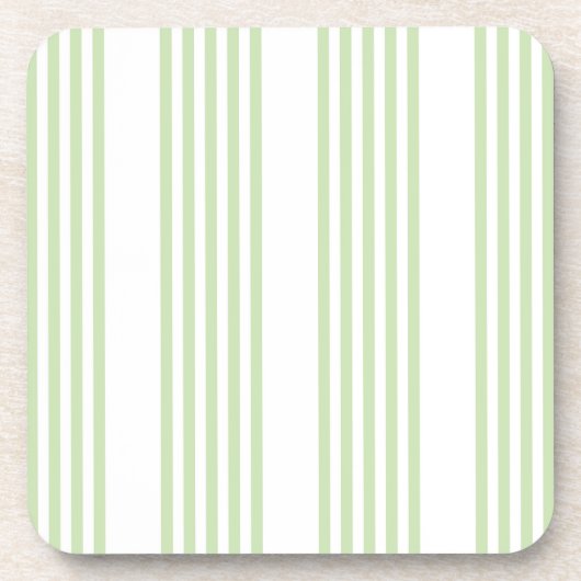 Fünf Streifen in hellgrün und weiß Getränkeuntersetzer (Vorderseite)