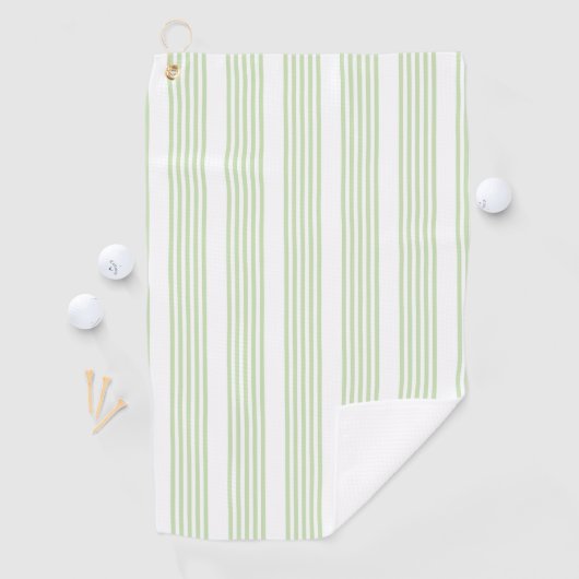 Fünf Streifen in hellgrün und weiß Golfhandtuch (Insitu)
