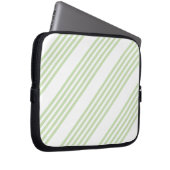 Fünf Streifen in hellgrün und weiß Laptopschutzhülle (Vorne Rechts)