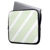Fünf Streifen in hellgrün und weiß Laptopschutzhülle (Vorderseite Links)