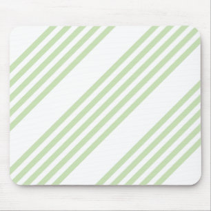 Fünf Streifen in hellgrün und weiß Mousepad