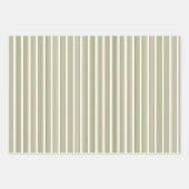 Fünf Streifen in Olivgrün und Beige Geschenkpapier Set (Vorderseite 3)
