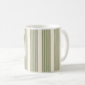 Fünf Streifen in Olivgrün und Beige Kaffeetasse (VorderseiteRechts)