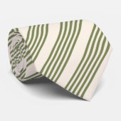 Fünf Streifen in Olivgrün und Beige Krawatte (Gerollt)