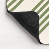 Fünf Streifen in Olivgrün und Beige Mousepad (Ecke)
