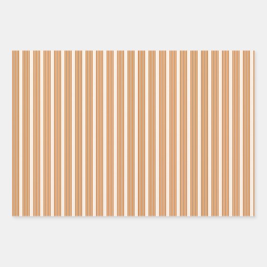Fünf Streifen in Orange und Beige Geschenkpapier Set (Vorderseite 3)